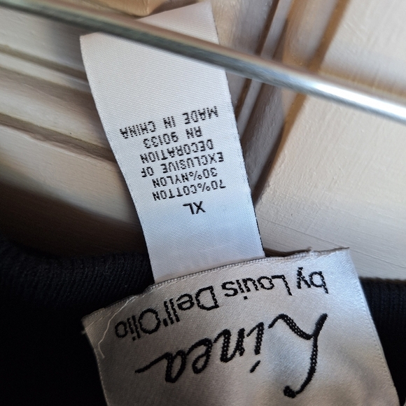 Linea Gorgeous Black Sequin Skirt SzXL Pullon Elastic Waist Nylon/Cotton - Picture 6 of 7